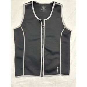 SaunaFX Sauna Vest Men Black Gray Neoprene Full Zip‎ Slimming Activewear